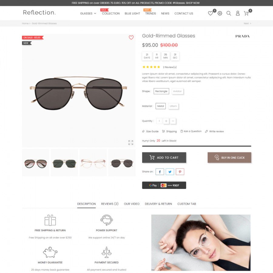 Fashion Optics - Glasses & Shoes, Jewelry, Watch Fashion Store Prestashop Theme