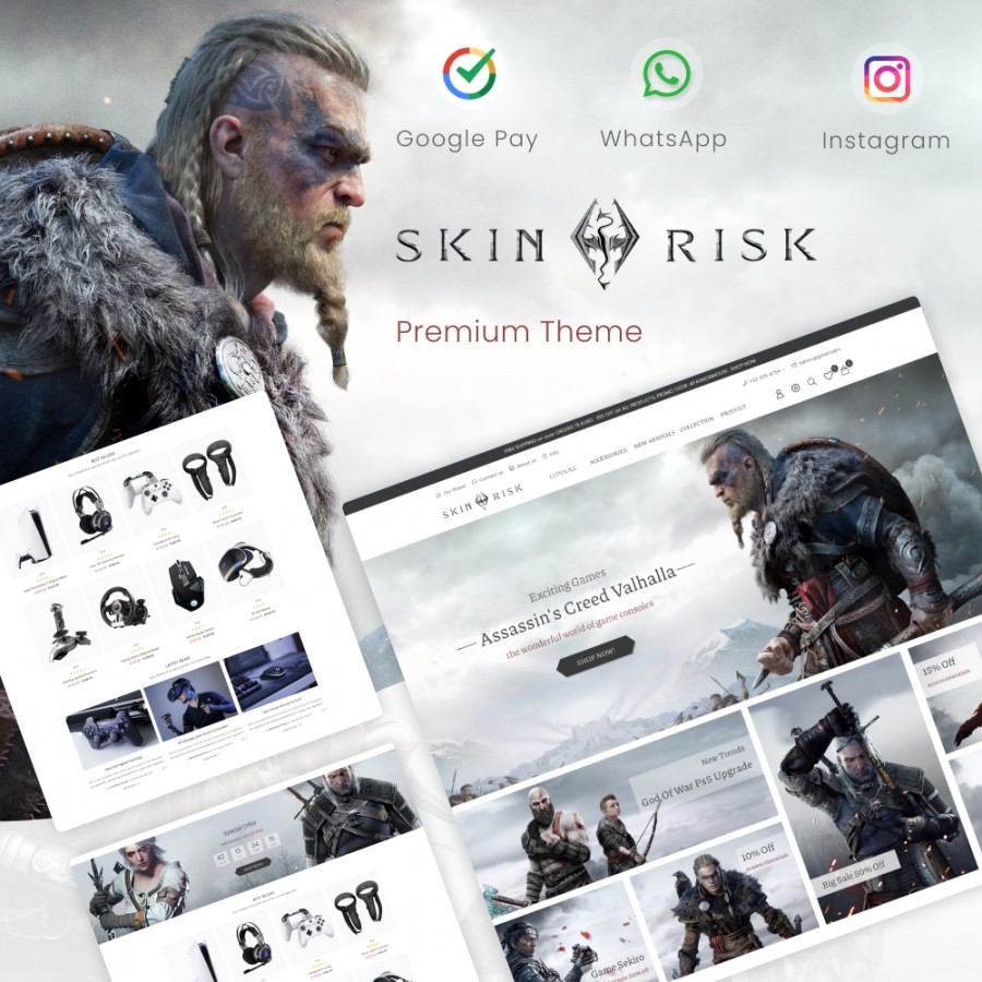 Skin Risk – Electronics & Game, Phones & Watches, Sport Prestashop Theme