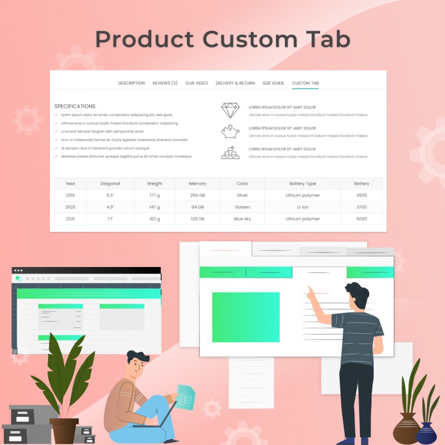 Product Tabs Extra Custom Video Banner Text Prestashop Module