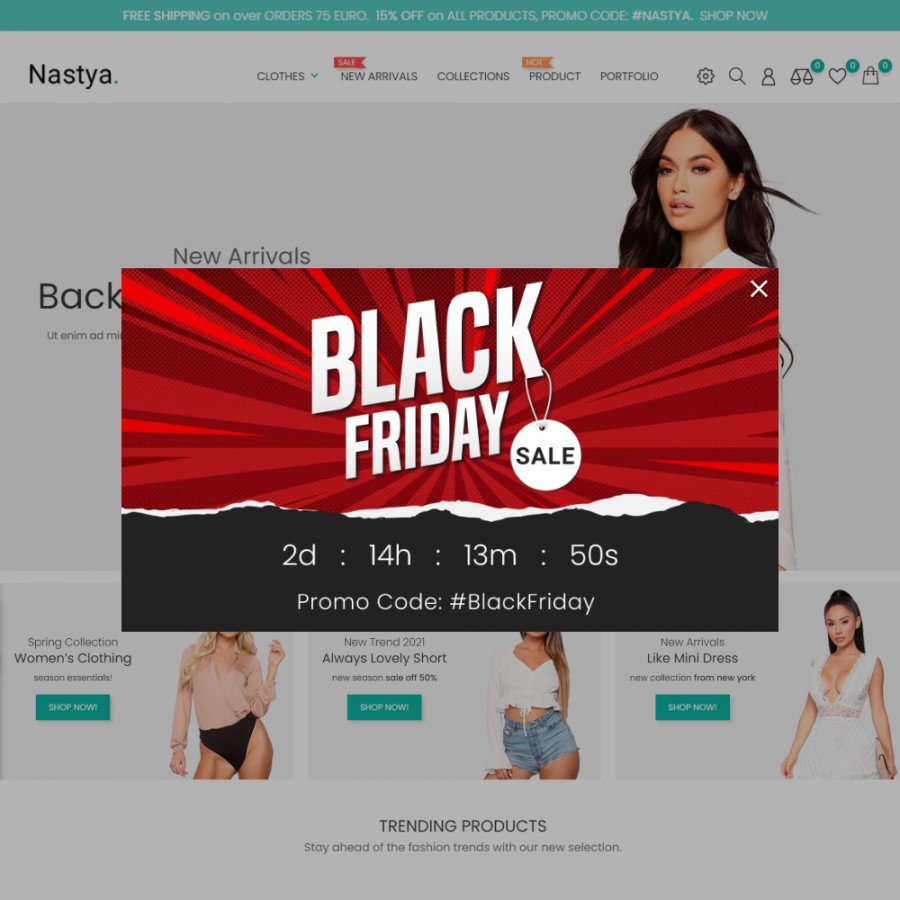 Promotion Popup Banner Black Friday, Christmas with CountDown Prestashop Module