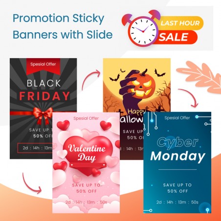 Promotion Sticky Banners Black Friday, Christmas with Slider Prestashop Module