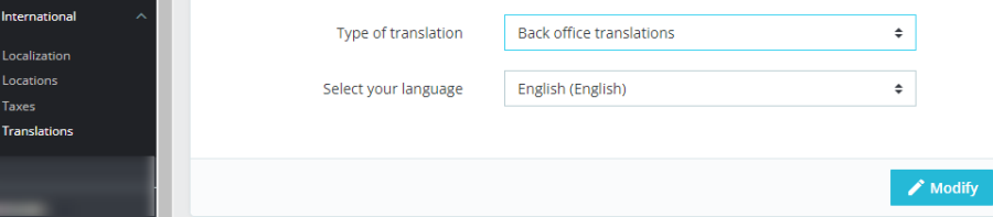 Translation Prestashop Back office